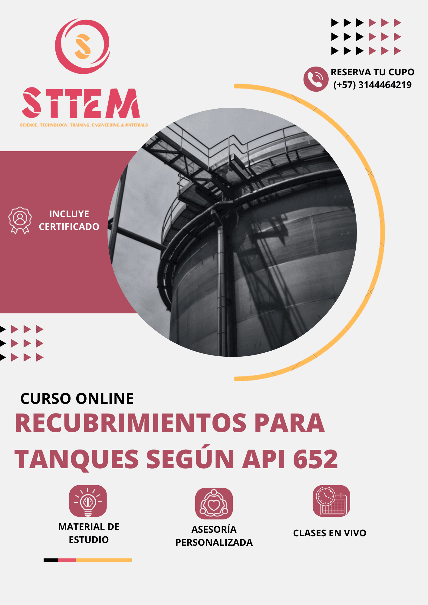 Imagén curso RECUBRIMIENTOS PARA TANQUES DE ALMACENAMIENTO SEGÚN API 652